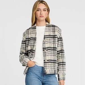 Express•Fuzzy Plaid Cap Sleeve Shacket•Size S•Worn 1X